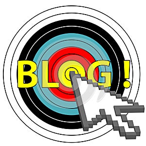 Blog on Target Click with Arrow Cursor Icon