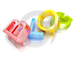 Blog text word from colorful 3d letters