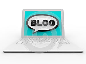 Blog on a White Laptop