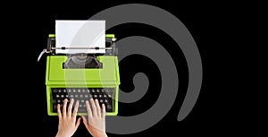 Blog wide header with typewriter