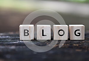 Blog word on wood blocks