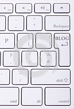 Blog word written on standard keyboard