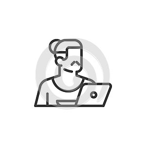 Blogger avatar line icon