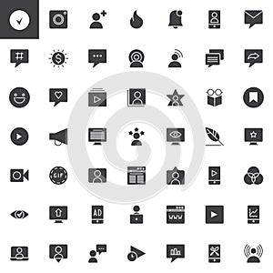 Blogger and influencer vector icons set