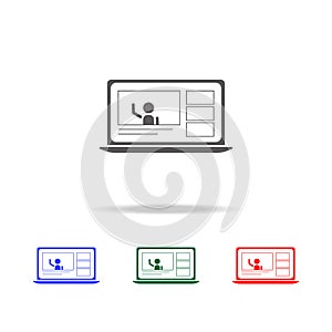 Blogger man in Laptop Icon. Elements of people profession in multi colored icons. Premium quality graphic design icon. Simple icon