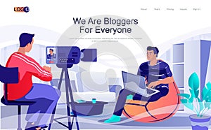 Bloggers concept isometric landing page.