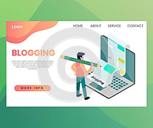 Blogging Concept View Isometric Design