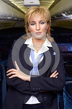 Blond air hostess