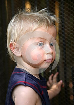 Blond boy with blue eyes