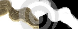 Blond Color Hair Wave Texture - Fair Long Curls with Alpha Mask