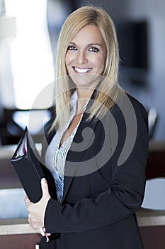 Blond Confident Businesswoman Smiling