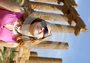 Blond girl in agrigento