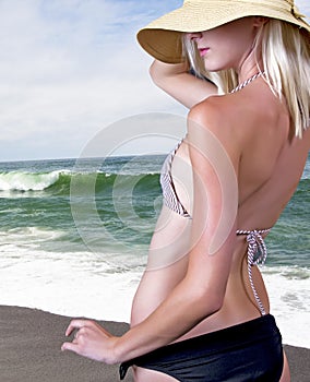 Blond Girl On The Beach photo