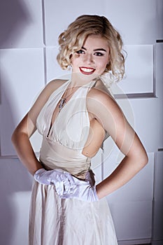 Blond girl Marilyn Monroe style