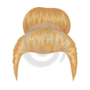 Blond hair with a shingle.Back hairstyle single icon in cartoon style vector symbol stock illustration web.