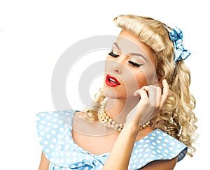 blond pin up woman