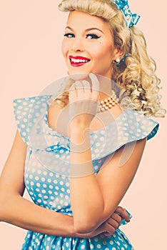 blond pin up woman