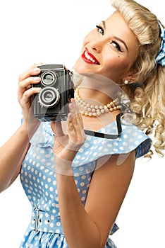 blond pin up woman