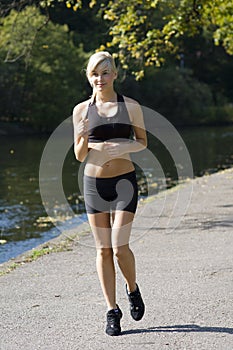 Blond running photo