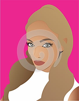 Blond singer in pink