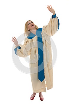 Blond Woman Praising God
