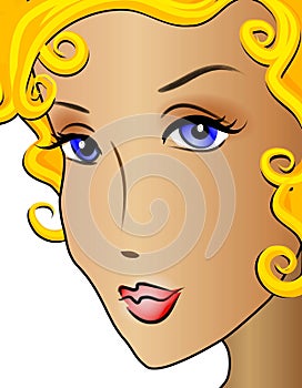 Blonde Beauty Queen Cartoon