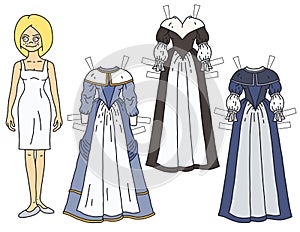 The paper doll blonde baroque noblewoman photo