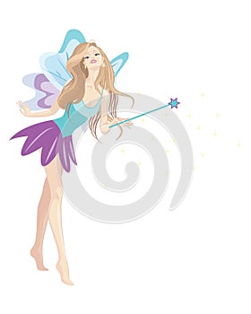 Blonde fairy girl with long hair