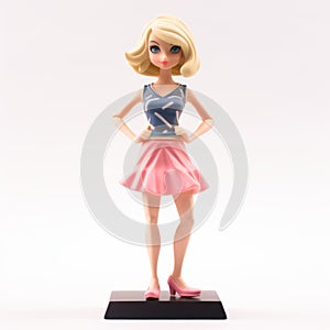 Blonde Figurine With Pink Dress: Stylistic Manga Inspired Collectible