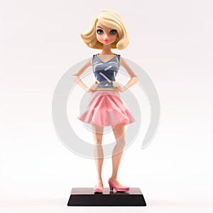 Blonde Figurine With Pink Dress: Stylistic Manga Inspired Collectible photo