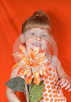 Blonde Girl in Orange