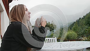 Blonde Woman in the Alps