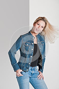 Blonde Woman In Casual Clothing