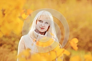 Blonde woman in fall