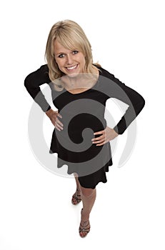 Blonde Woman in Little Black Dress