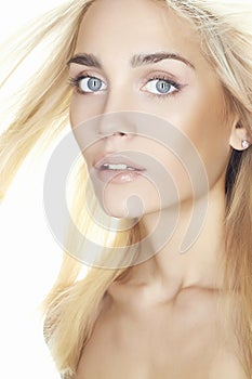 Blonde woman portrait