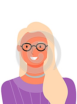 Blonde Woman Portrait, Vector Online Consultant