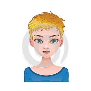 Blonde woman with short hair photo