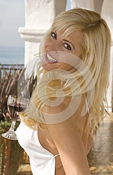 Blonde Woman Smiling close up
