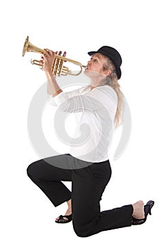Blonde Woman Trumpet Player