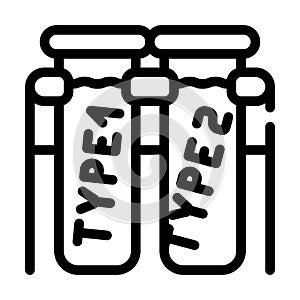 blood analysis diabetes types line icon vector illustration