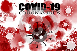 Blood background of coronavirus