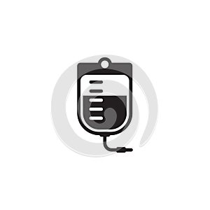Blood Bag and Medical Services Icon. Flat Design