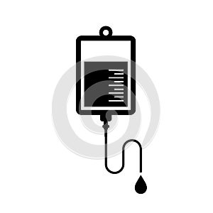 Blood bag medical vector pictogram
