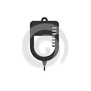 Blood bag vector icon black on white background. symbol