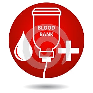 Blood bank - red drop and cross