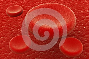 Blood cell flowing in artery