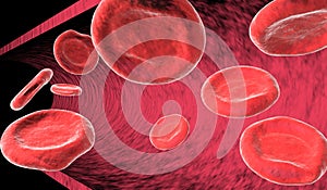 Blood cells in artery