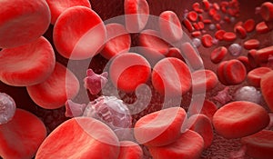 Blood Cells : erythrocyte, thrombocyte, leukocyte photo