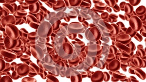 Blood cells erythrocytes are randomly moving each other.